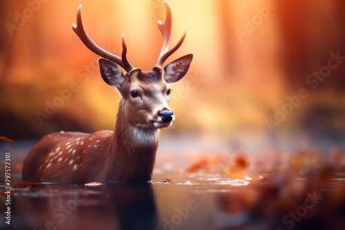 a deer in the water