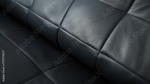 a close up of a black leather seat © Balaraw