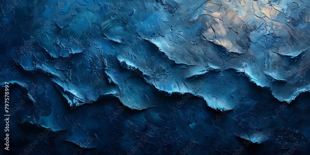 Close up of an electric blue feather against a dark winter sky