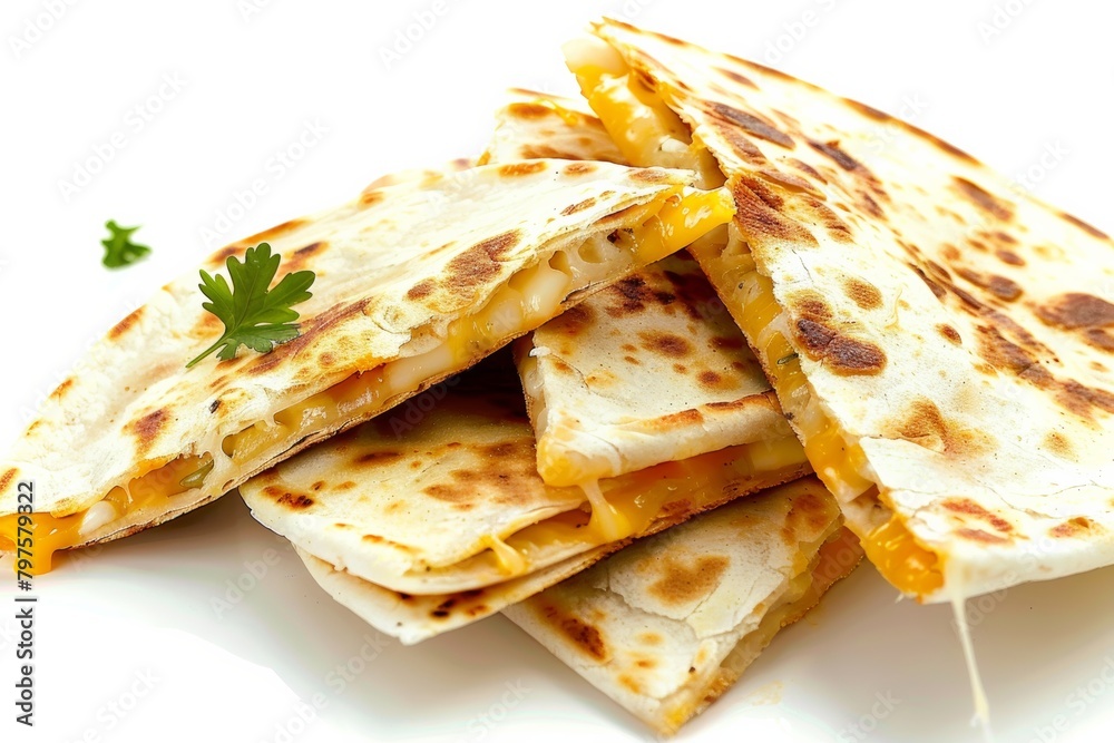 Cheese Quesadillas Isolated on clear white background Cheese Quesadillas Isolated on clear white background