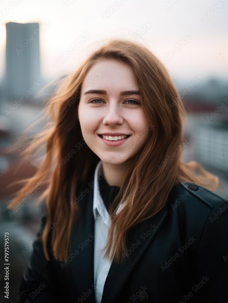 a woman smiling at the camera