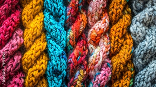 Colorful Knitted Wool Textures Close-Up © admin_design