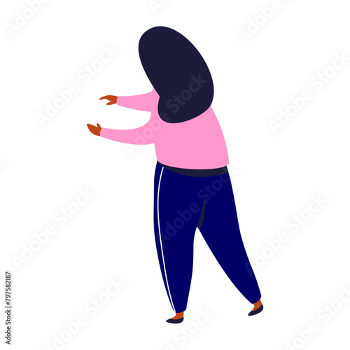 set of people's poses in a stylish world day design female