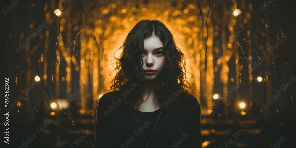 Fototapeta premium a woman in a black shirt