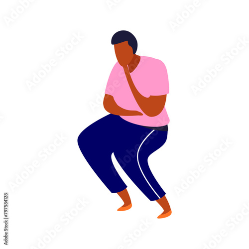 set of people's poses in a stylish world day design female