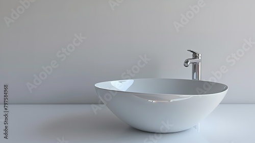 Ceramic Bathroom Sink Isolated on White Background  