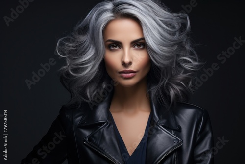 a woman with grey hair