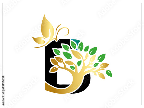 letter and tree combination logo