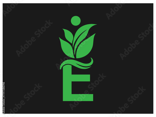 Letter logo combination with tree