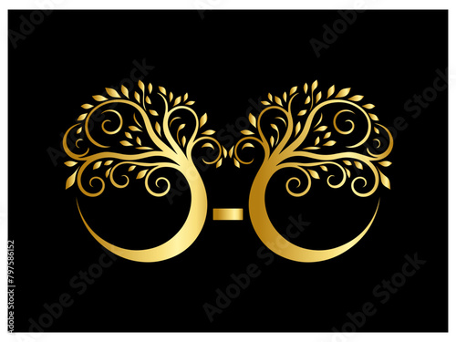 Letter logo combination with tree