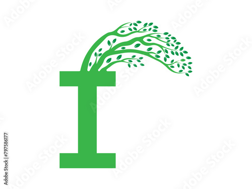 Letter logo combination with tree
