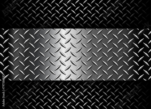 Black metal background with diamond plate texture pattern.