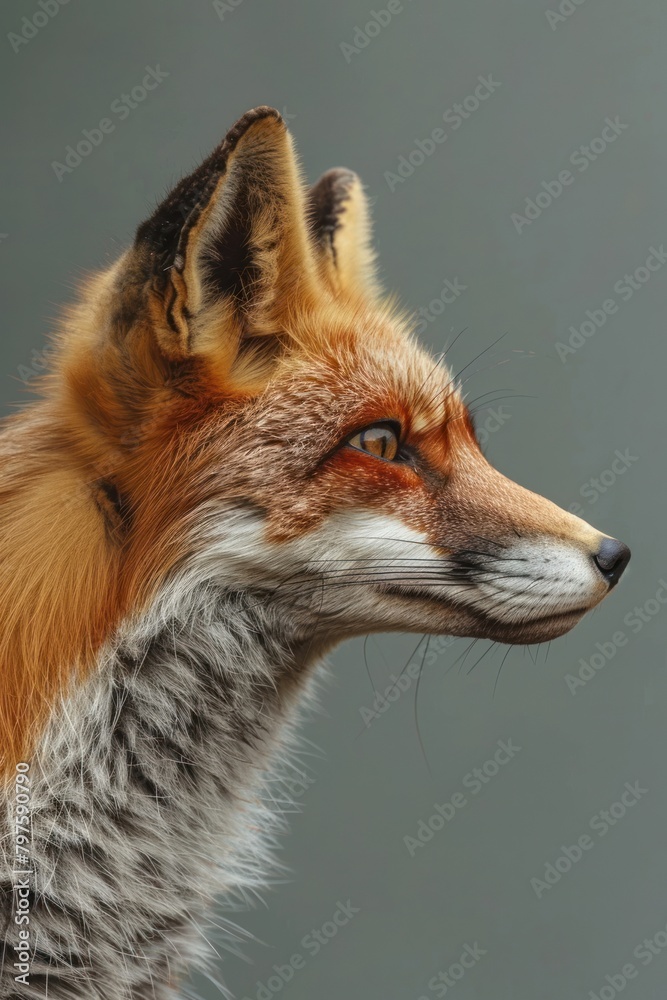 Fototapeta premium Fox side portrait wildlife animal canine.