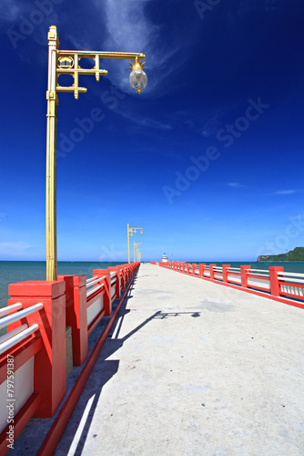 Scenery day time at Saranwithi Bridge popular destination in Prachuap Khiri Khan Province, Thailand  photo