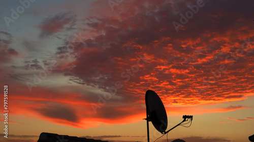 Satellite Dish at Dawn