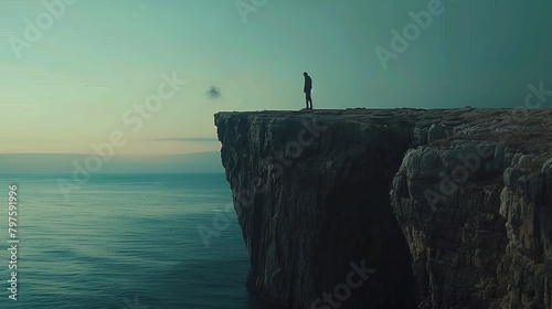 Throughout the video, there are several instances of symbolic imagery that add depth and meaning to the song's themes. This includes shots of man standing on the edge of a cliff,