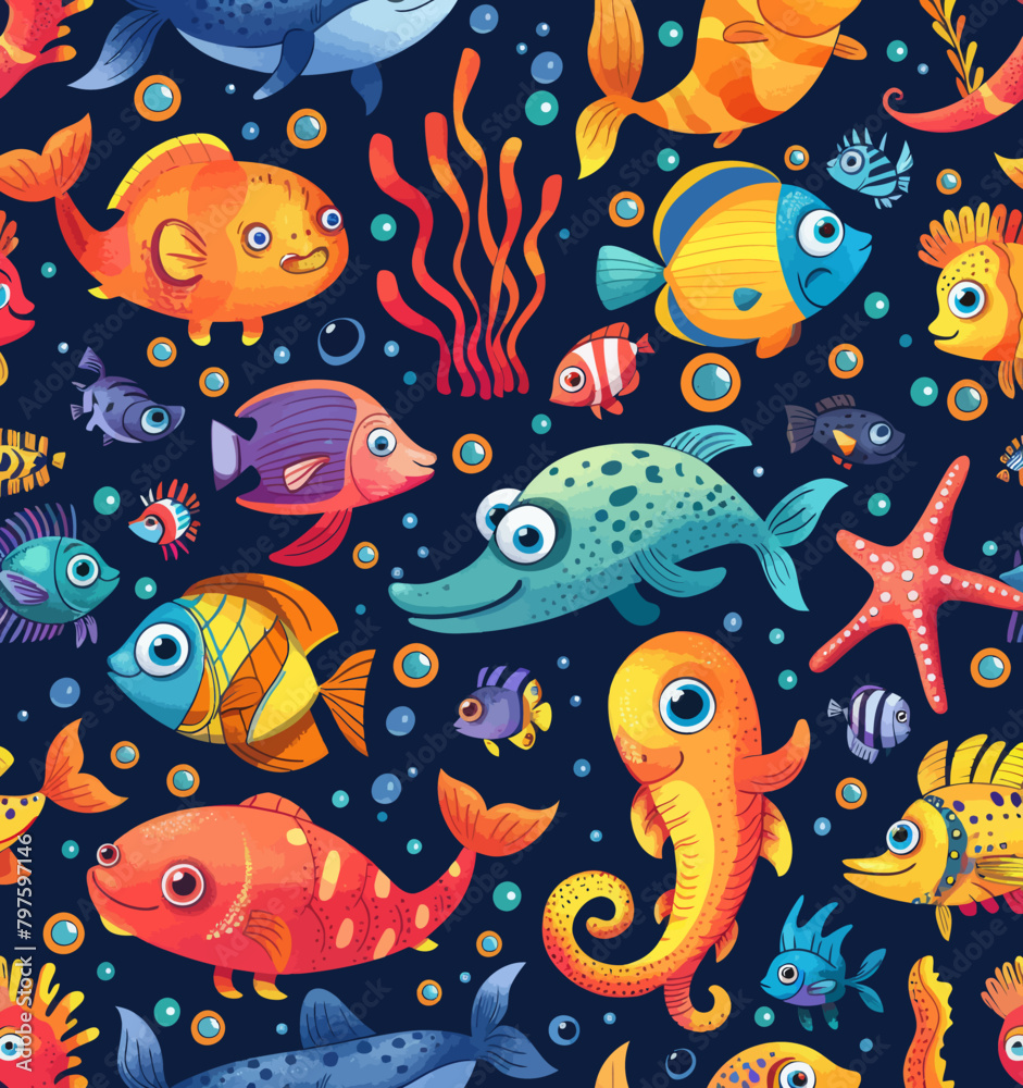 a group of colorful fish swimming in the ocean