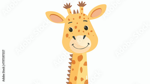 Smiling funny giraffe in simple scandinavian childish