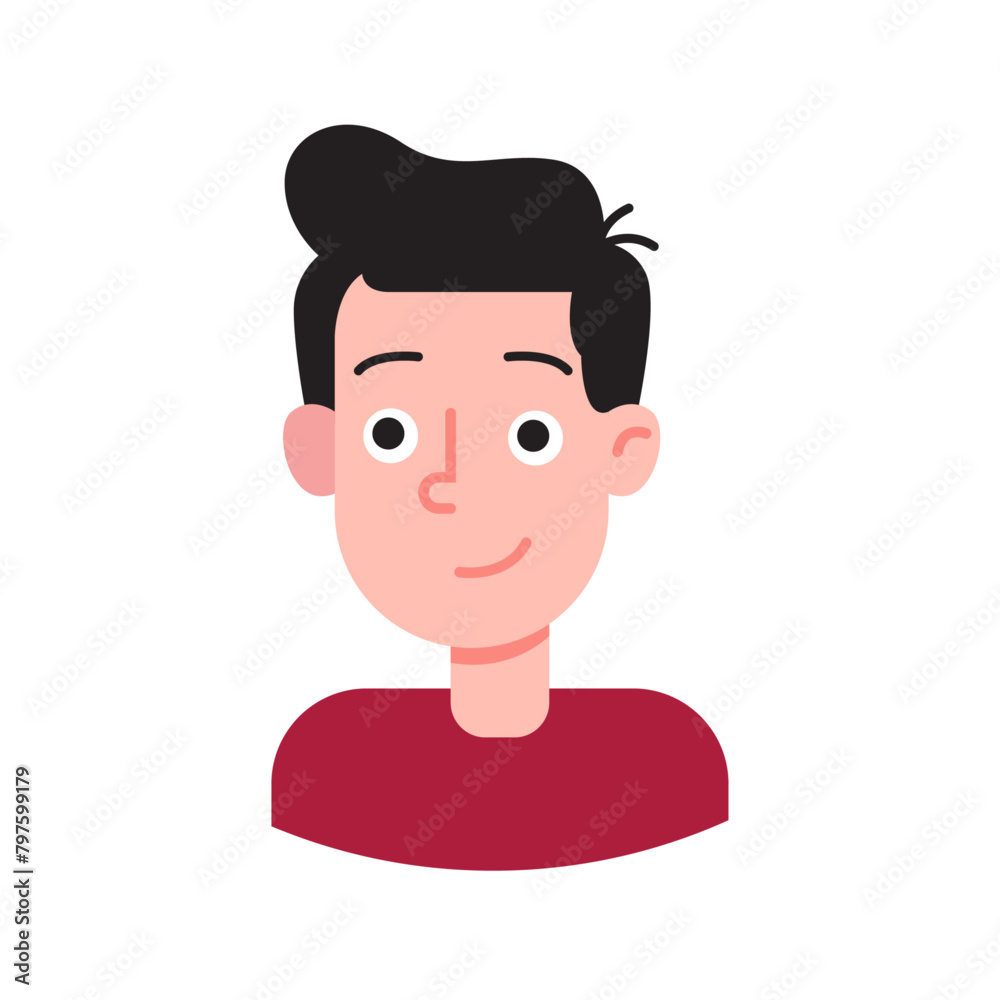 Simple vector of smiling young man Simple vector of smiling young man