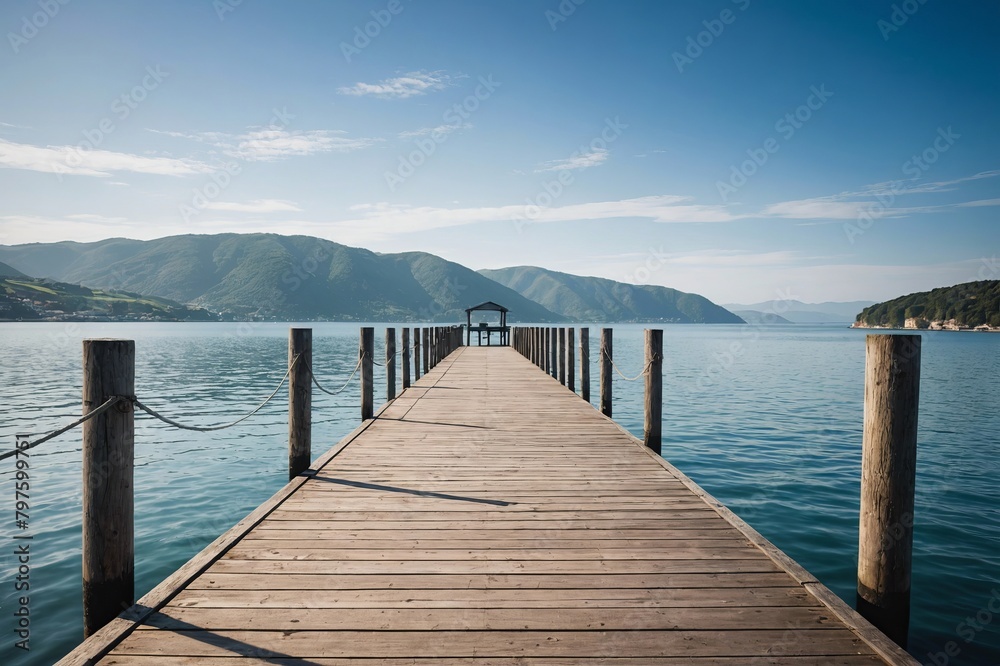 Modern wharf in calm sea