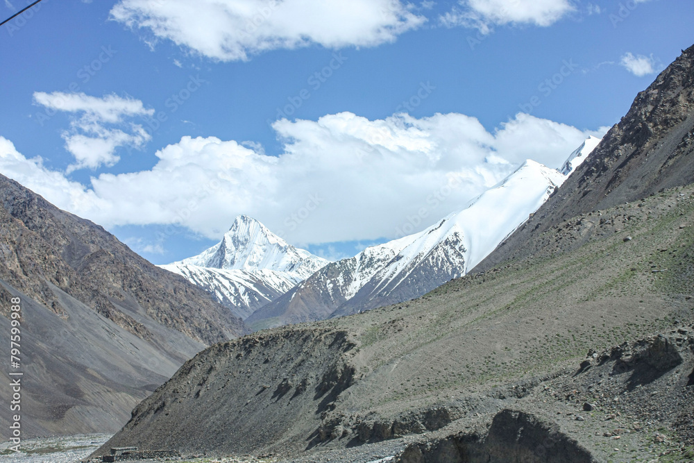 Snow Covered Mountains near Khunjerab Pass, Hunza