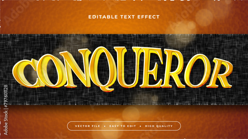 Yellow orange and black conqueror 3d editable text effect - font style