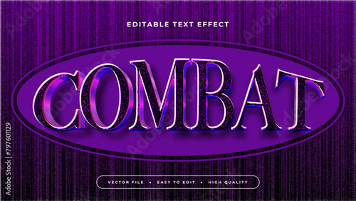Purple violet and black combat 3d editable text effect - font style