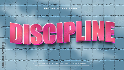 Pink and blue discipline 3d editable text effect - font style