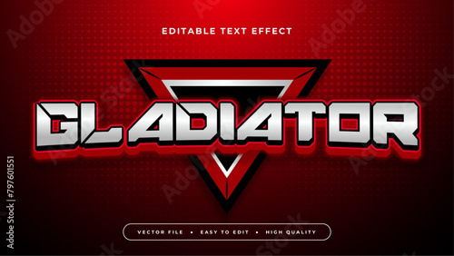Red black and gray grey gladiator 3d editable text effect - font style