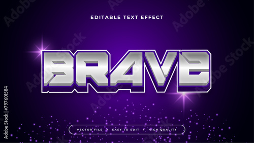 Purple violet and white brave 3d editable text effect - font style