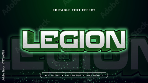 Green black and white legion 3d editable text effect - font style
