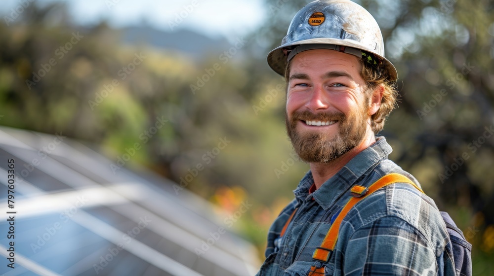 Installing solar panels, the technician pioneers sustainable energy solutions, reducing reliance on fossil fuels. Installing solar panels, the technician pioneers sustainable energy solutions, reducing reliance on fossil fuels.