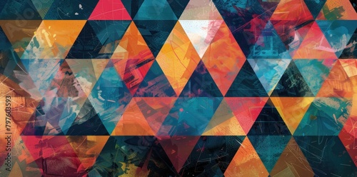 Geometric beauty background with vibrant triangles 