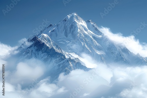 beautiful snow on mountain view in sunny day professional photography