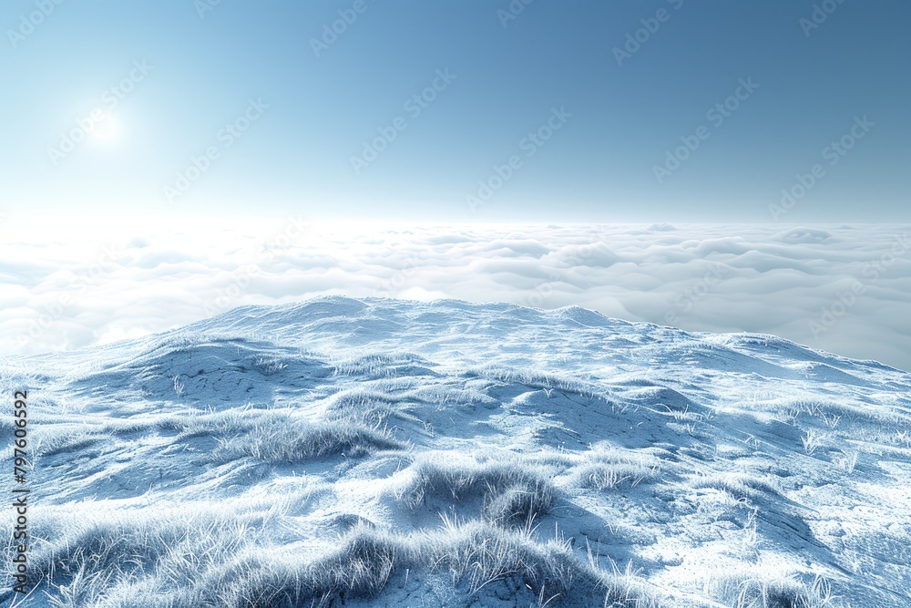 Fototapeta premium beautiful snow on mountain view in sunny day professional photography
