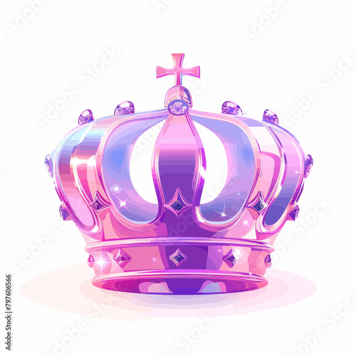 a shiny pink crown with a cross on top