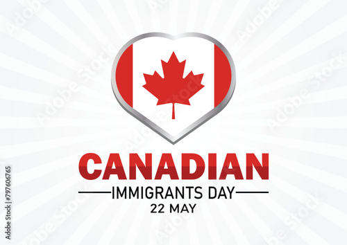 Canadian Immigrants Day. 22 May. Holiday concept. Template for background, banner, card, poster with text inscription.