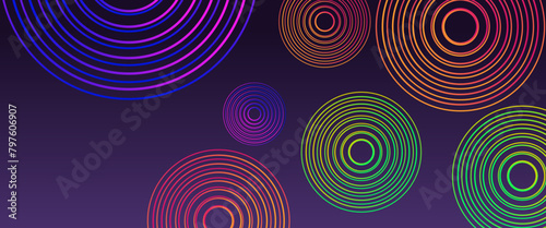Colorful vector 3D modern line futuristic tech banner shapes effect illustration. For business banner, formal invitation backdrop, luxury voucher, prestigious gift certificate