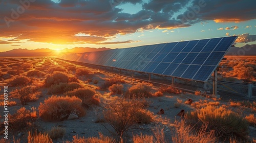 The engineer implements solar technology, fostering a brighter, cleaner energy landscape.  photo