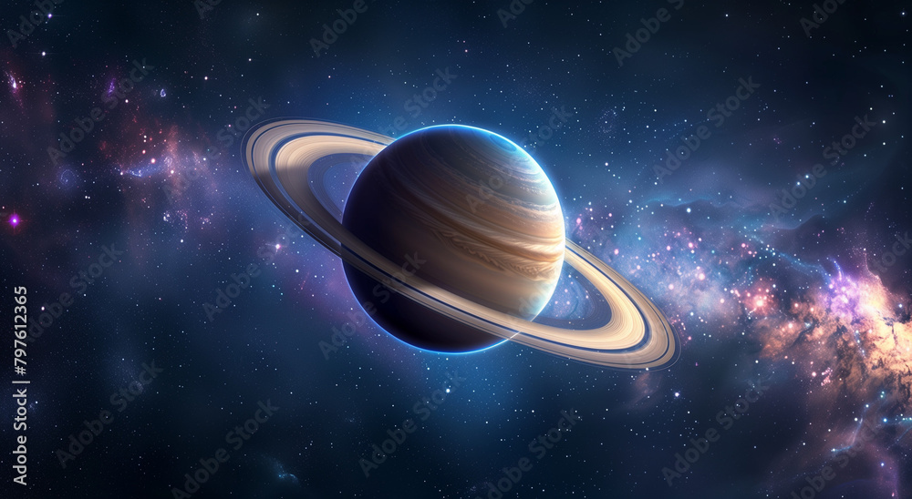Naklejka premium planet in space, jupiter, rings