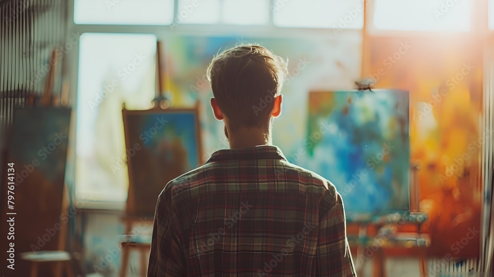 Man in Blurred Creative Brainstorm with Art Studio, Man, blurred, creative brainstorm, art studio Man in Blurred Creative Brainstorm with Art Studio, Man, blurred, creative brainstorm, art studio