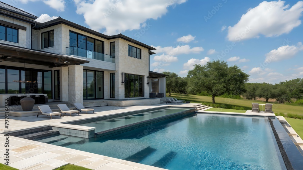 Architectural Elegance: Luxury Living at its Finest with Poolside Sophistication