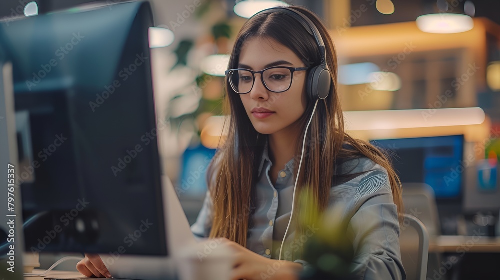 Office Woman Conducting Customer Satisfaction Survey, Office woman, conducting, customer satisfaction, survey Office Woman Conducting Customer Satisfaction Survey, Office woman, conducting, customer satisfaction, survey