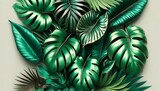 Luxurious metallic green foliage design, perfect for modern decor themes and botanical illustrations.