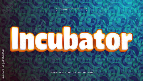 Blue orange and white incubator 3d editable text effect - font style