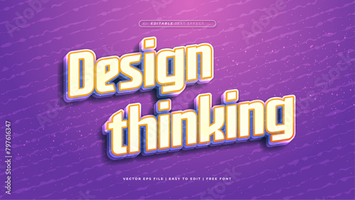 Yellow and purple violet design thinking 3d editable text effect - font style