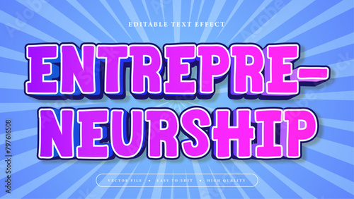 Blue white and purple violet entrepreneurship 3d editable text effect - font style
