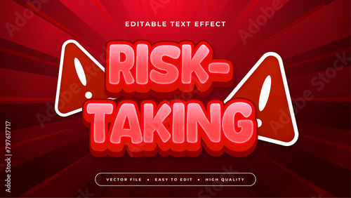 Red pink and white risktaking 3d editable text effect - font style photo