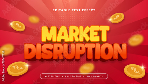 Yellow red and orange market disruption 3d editable text effect - font style