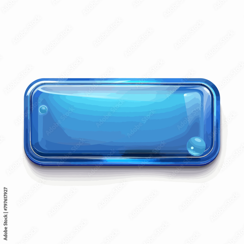 a blue button with water drops on it a blue button with water drops on it